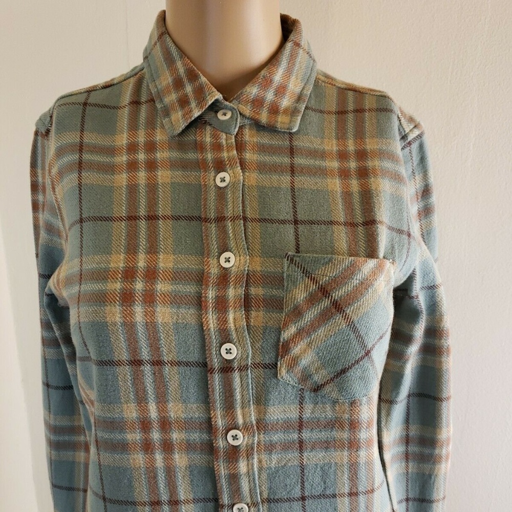 Mollusk Women's Willits Flannel Shirt Blue Brown